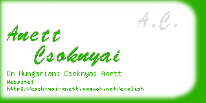 anett csoknyai business card